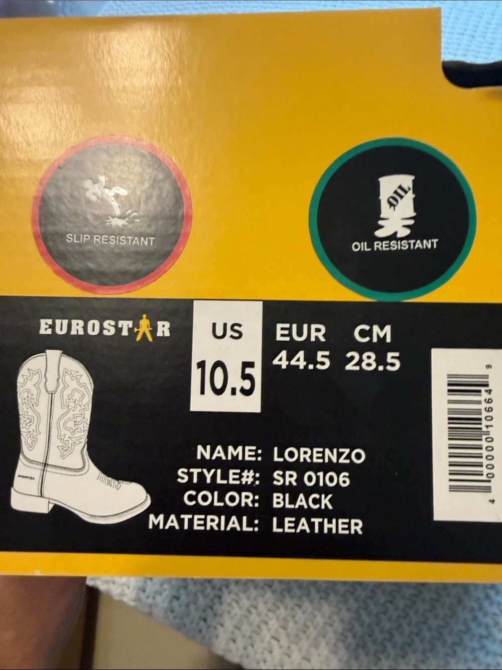 Eurostar Black Leather Pull-On work Boots
